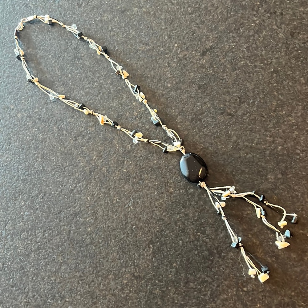 Beaded tassel style necklace